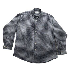 Alex Cannon Men's Blue Plaid Long Sleeve Shirt Size L